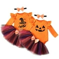thumbnail image 5 of FYDUU Baby Girls Halloween Outfits 3 Piece Set Cute Pumpkin Outfit Long Sleeve Romper Tutu Skirt Headband Party Wear For Autumn Winter Clothes 6-9 Months, 5 of 5