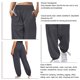 thumbnail image 3 of Pantalones de chándal para mujer con cierre de cordón ajustable, pantalones deportivos cómodos y holgados para uso diario, gris oscuro XXL, 3 of 4