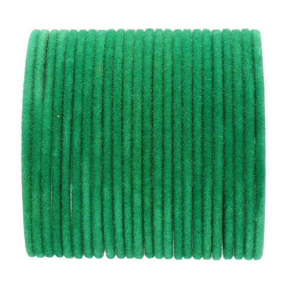 Efulgenz Indian Bangles Set Bollywood Plain Metal Velvet Bangle Bracelets Jewelry for Women & Girls (Set of 24)