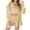 Khaki, variant on Women's 3 Piece Fuzzy Plush Loungewear Set Fluffy Pajama Sleepwear Jacket Crop Top Shorts Cozy Comfortable Home Clothes Winter Soft Warm Pajama Set