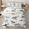 thumbnail image 2 of meiyoeat Kawaii Shark Twin Quilt Set For Kids,Colorful Ocean Animal Theme Twin Coverlet Set For Boys,2pcs, 2 of 7