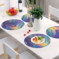 thumbnail image 6 of Ryvnso Tie Dye Rainbow Pattern Round Plate Mats Dining Table Placemat Set of 4 for Holiday Decoration, 6 of 7