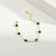 thumbnail image 3 of Pulsera de esmeraldas para mujer Pulsera delicada chapada en oro verde esmeralda para mujeres Adolescentes Niñas Perfecta para regalar, 3 of 5
