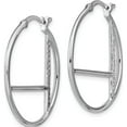 thumbnail image 2 of Sterling Silver Jbsp's Rhodium-Plated Cz Hoop Earrings (30.69 X 29.03) Made In Thailand qle1323, 2 of 5