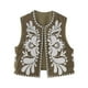 thumbnail image 5 of Chalecos sin mangas con bordado floral étnico de TEELYNN, chaqueta para mujer, abrigo vintage de algodón con cuello redondo, chalecos casuales bohemios de verano, 5 of 5