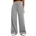 thumbnail image 2 of PFRNLF Wide Leg Sweatpants for Women Casual Double Waisted Baggy Soft Fleece Sweat Pants with Pockets,Sizes S-2XL, 2 of 8