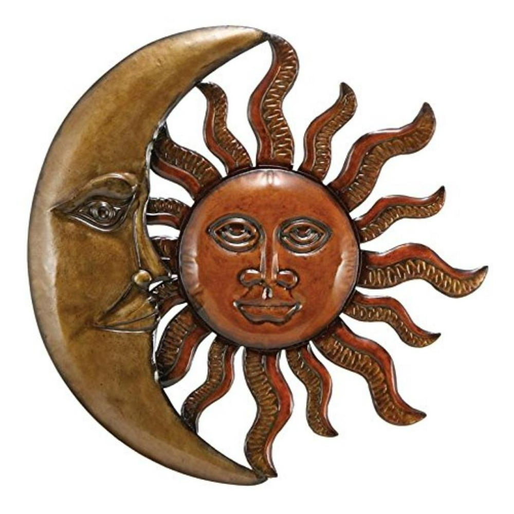 63766 Metal Sun Moon Wall Decor 20" D, 20Rustic elegance