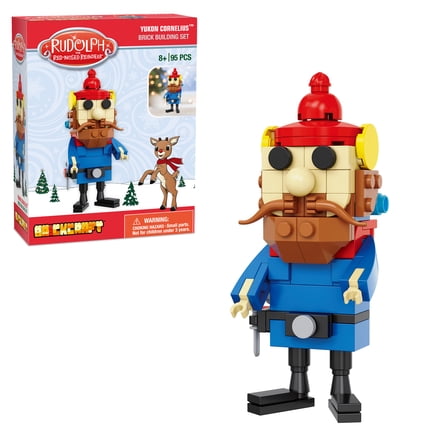 Brickcraft Rudolph Yukon Cornelius Brick Building Kit (95-Plastic Piece Set), Festive Figure Christmas Décor, Holiday Gift Idea for Children, Adults,& Friends and Family