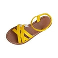 thumbnail image 2 of Viluyesy Sandals for Womens, Open Toe Wide Width Ankle Strap Summer Casual Flat Shoes Yellow, 2 of 9