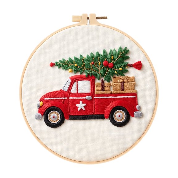 Christmas Embroidery DIY Kit Hand Stitched Needlepoint Crafting Set for Beginners Holiday Decorative Arts Needlework Supplies Handmade Gift Idea B786