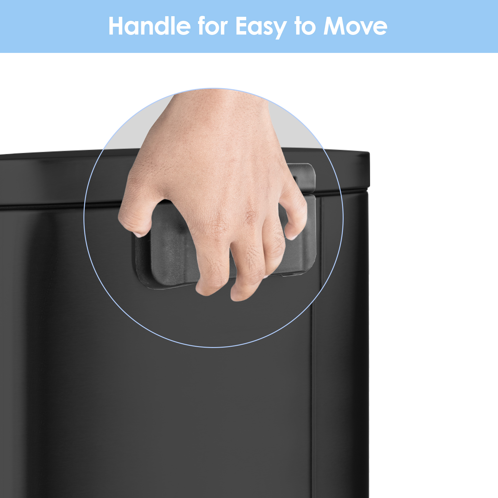 TLSUNNY 13.2 Gallon Kitchen Trash Can, Stainless Steel Step Bin with Pedal & Inner Bucket, Soft Close Lid, for Office, Home