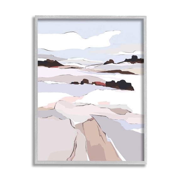 Stupell Industries Winter Mountain Abstract Landscape Graphic Art Gray Framed Art Print Wall Art, Design by Nikita Jariwala