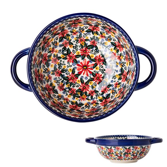 Qeeadeea Large Bouillon Cups, French Onion Soup Bowls With Handles, Small Ramen Bowl, Udon Noodle Bowl-chrysanthemum-16x7cm, 700ml