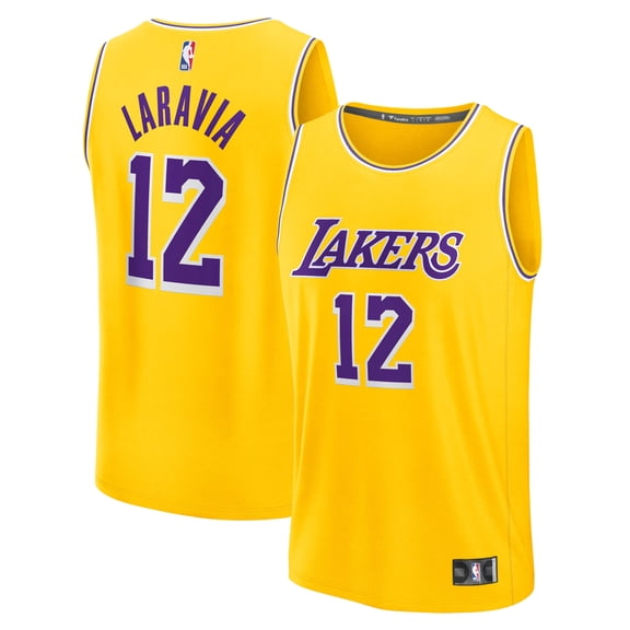 Men's Fanatics Jake LaRavia Gold Los Angeles Lakers Fast Break Replica Jersey - Icon Edition