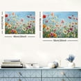 thumbnail image 6 of JRXY Flowers Wall Art Colorful Daisy Poppy Canvas Pictures Spring Red Floral Painting Poster Painting Style Nature Scenic Artwork for Living Room Bedroom Bathroom Home Decoration 20x16inch, 6 of 6