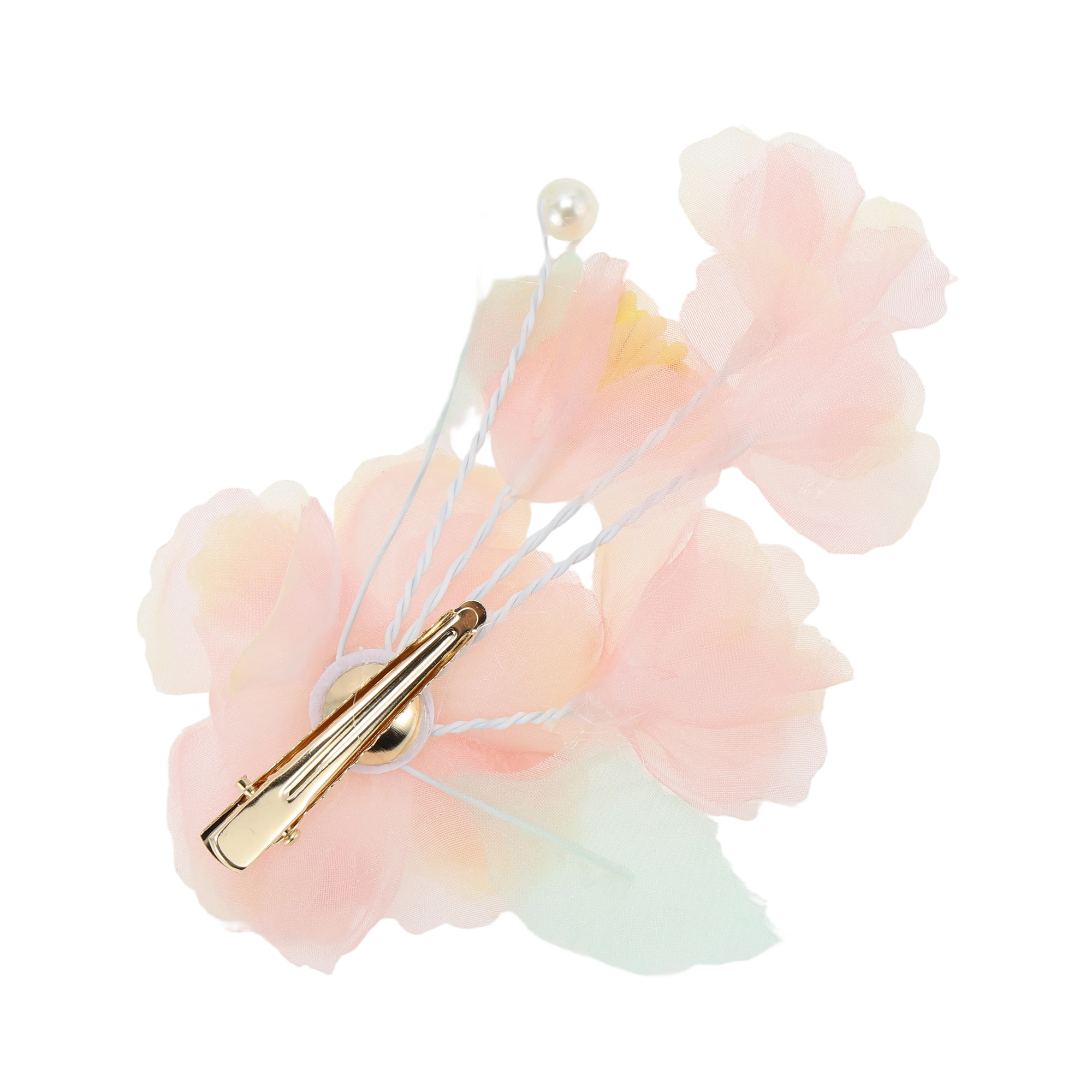 Unique Bargains Light Pink Flowers Pattern Hair Clip Measuring 2.76"x4.92"