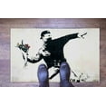 thumbnail image 6 of Banksy Flower Graffiti Rug, Outdoor Rugs, Printed Rug, Front Door Rug, Easy to Clean Rug, Graffiti Rug, Anarchy Graffiti Rugs, Non Slip Rug, 3.3'x9.2' - 100x280 cm, 6 of 8