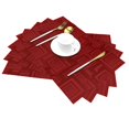 thumbnail image 2 of YFYANG Washable Heat-Resistant Placemats, 70% PVC/30% Polyester, Maroon Abstract Geometry Kitchen Table Mat, 12" x 18" 1 Piece, 2 of 6