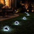 thumbnail image 4 of Solar Paw Print Pathwayway Lights - Multicolor Warm & White - Waterproof Outdoor Decorative Lawn Garden Lights, 4 of 6