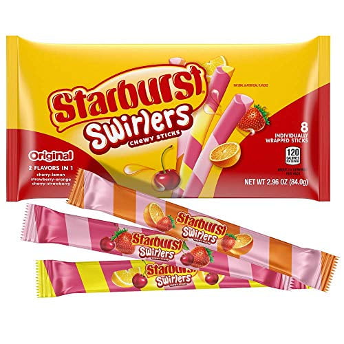 STARBURST Swirlers Chewy Sticks Candy ( 2 PACK ) ( Features 2 flavors  swirled into 1: cherry-lemon, strawberry-orange, cherry-strawberry ) -  Walmart.com