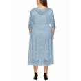 thumbnail image 4 of Womens Floral Lace Plus Size Midi Dress Scooped Neckline Cocktail Party Dresses Blue-Gray L, 4 of 6