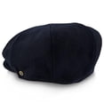 thumbnail image 3 of Walrus Hats Cap Navy Wool Blend 8 Panel Newsboy Classic Vintage Style with Quilted Lining, Double Snap Brim & Grosgrain Sweatband – Stylish 1920s Inspired Design, 3 of 6