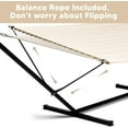 thumbnail image 3 of SUNCREAT Hammocks Extra Large Double Hammock with 12 ft Stand, 475lbs Capacity, Outdoor Portable Hammock with Hardwood Spreader Bar, Extra Large Pillow, Beige, 3 of 7