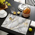 thumbnail image 3 of White Marble Placemats Fashion Marbling Granite Stone Heat Resistant Dining Table Place Mats Stain Resistant, 12 X 18 Inches, Set of 4 Gold Black Gray, 3 of 5