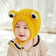 thumbnail image 5 of Linnome Frogs Eye Autumns/Winter Warm Knitted Hat Adjustable Knitted Outdoor Beanie Cap Adult Cute Beanie Crochet Knitted Hat Big Eye Frog Winter Ear Warmer Protective Beanie Hats Caps Outdoors, 5 of 6