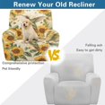 thumbnail image 4 of Yuyamidu Hummingbird Recliner Chair Covers Sunflower Stretch Reclining Chair Covers 4 Pieces Comfortable Recliner Protector for Living Room Bedroom, Home Decor, 4 of 8