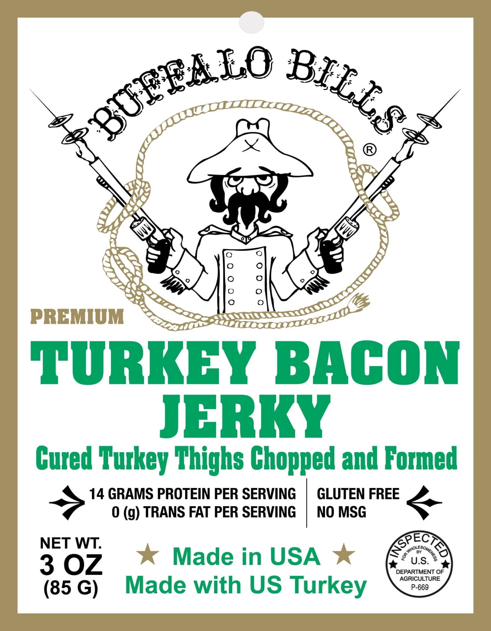 Buffalo Bills 3oz Premium Turkey Bacon Jerky Pack (real &hellip;