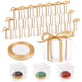 thumbnail image 1 of 50 cajas transparentes para regalos, cajas de regalo para fiestas con cinta de regalo, pequeñas cajas transparentes para dulces, cajas de cubos de plástico para macarrones, magdalenas y dulces, 1 of 5