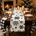thumbnail image 5 of Hvmvliv 12x71 Inch Christmas Linen Table Banner with Festive Holiday Patterns for Dining Table Home Party Table Runners Decoration Multicolor, 5 of 6