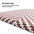 thumbnail image 6 of Meetleisure Red Stripe Coffee Chair with Wicker Wood Grain Metal Base for Outdoor,Red, 6 of 12