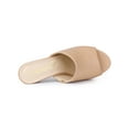 thumbnail image 4 of BLISSFUL STEP Sandales Mules à Talon Bloc à Enfiler pour Femmes Nude 8, 4 of 8