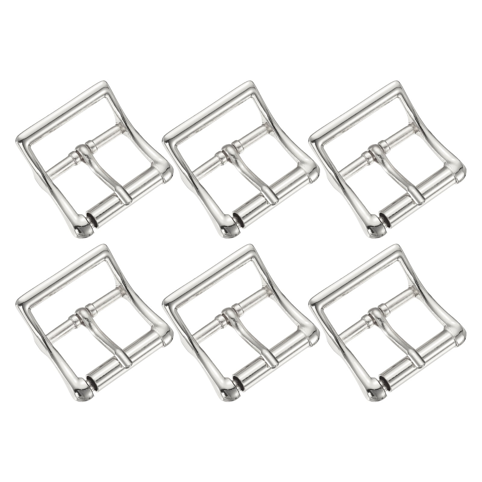 Uxcell 1.2 Metal Roller Buckle Single Prong Belt Buckle 6Pcs Silver 31mm Zinc Alloy Square Center Bar Buckles for Leather Craft Shoes Bags Belt Replacement DIY Pet Collar Repair