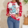thumbnail image 4 of TRKIYQC Sudadera Casual de Navidad para Mujer, Cuello Redondo, Manga Larga, Tops Estampados de Dibujos Animados en Contraste de Color TRKIYQC  moda, 4 of 10