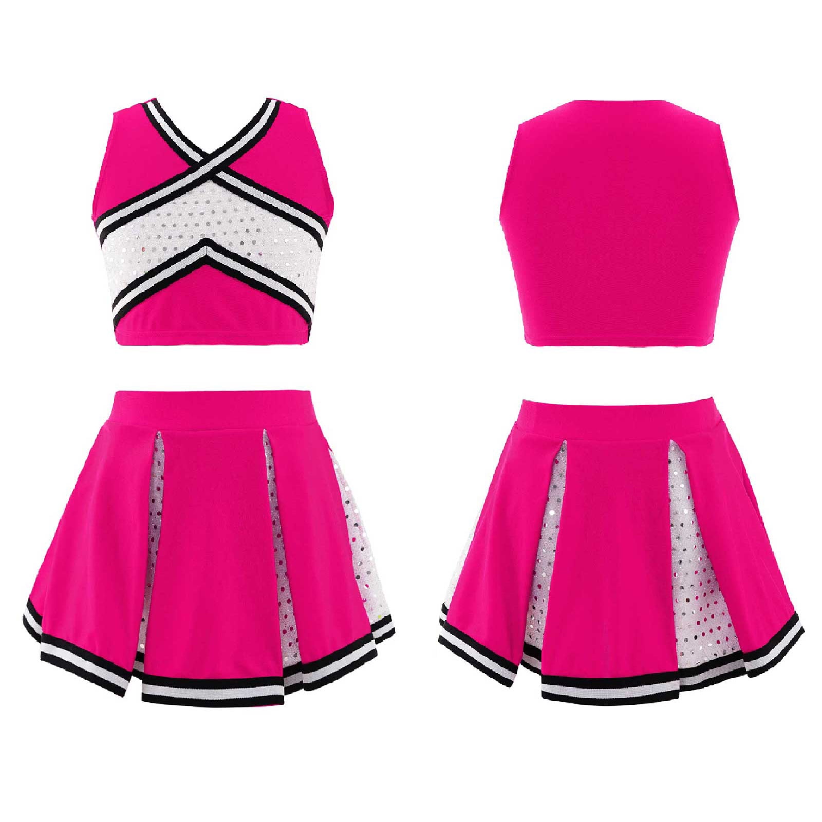 MSemis Kid Girls Cheerleading Dance Outfits Sleeveless Crop Top with ...