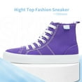 thumbnail image 3 of Obtaom Womens High Top Canvas Sneakers Play Mid Fashion Sneaker Casual Lace up Canvas Shoes(Purple,US7), 3 of 7