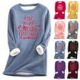 thumbnail image 4 of Chandails en Molleton de Noël pour Femmes Chemise Imprimée Décontractée Épaisse Hiver Col Rond Chaud Doux Mode sous-Vêtements Haut Pullovers, 4 of 4