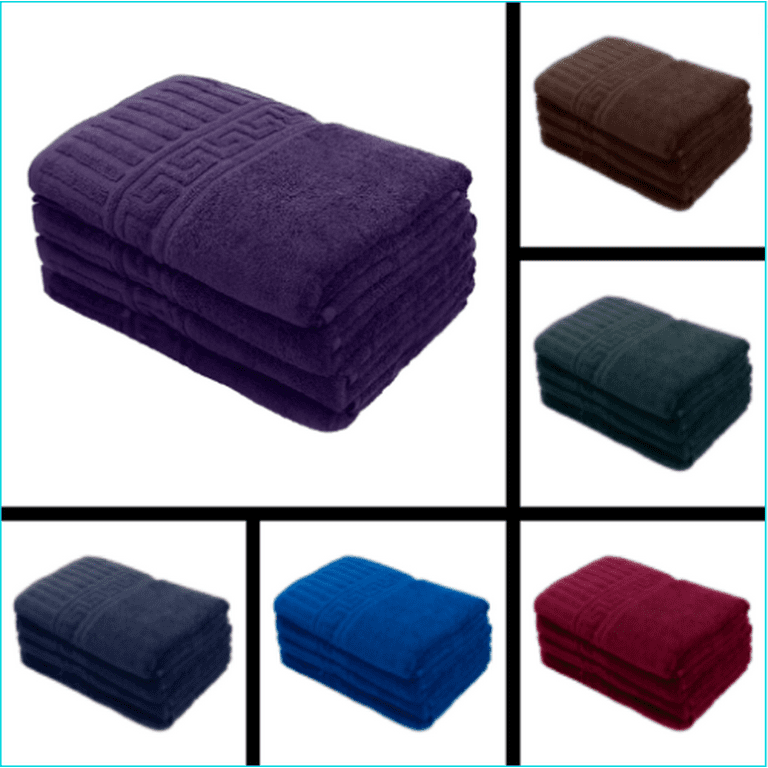 Pack of 2 Luxury Large Bath Towels 100% Cotton 27x55 550 GSM Highly  Absorbent