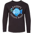 thumbnail image 3 of Inktastic Daddy's Fishing Buddy with Cute Blue Fish Long Sleeve Youth T-Shirt, 3 of 5