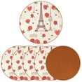 thumbnail image 2 of Valentine's Day 6PCS Round Microfiber Leather Coasters Set - 11x11 cm/4.3x4.3 in - Stylish Drink Mats for Home and Office - Your Table with High-Quality Beverage Coasters, 2 of 6
