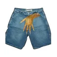 thumbnail image 1 of Pantalones cortos vaqueros holgados Y2K con estampado vintage de huellas dactilares, estilo hip hop, estilo Harajuku, para verano, para hombres y mujeres, estilo gótico, para baloncesto, ropa de calle, 1 of 1