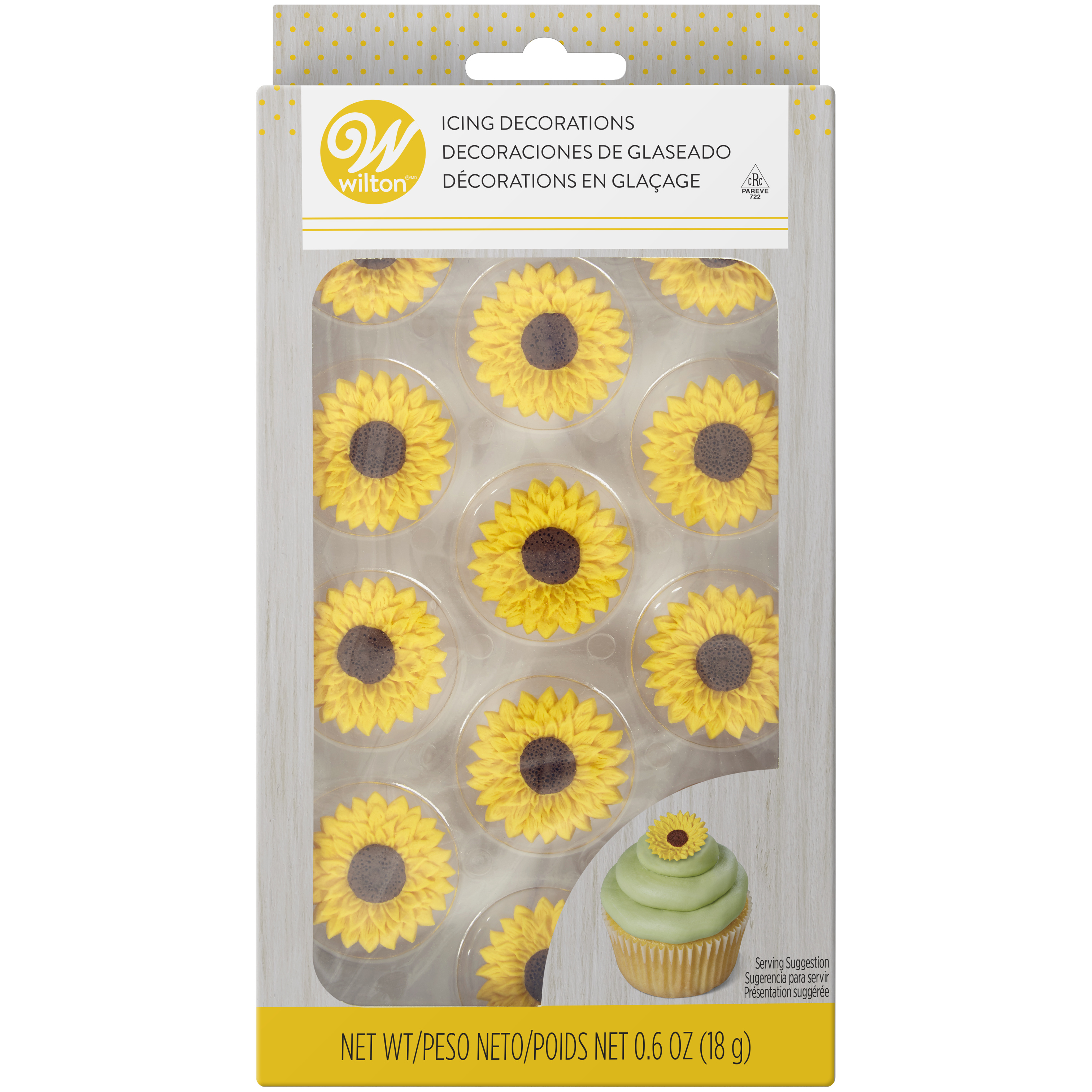 Wilton Sunflower Icing Decorations, 0.6 oz - image 3 of 4