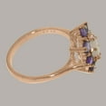 thumbnail image 4 of LBG British Made 14k Rose Gold Natural Opal & Amethyst Womens Promise Ring - 33 size options - Size 6, 4 of 6