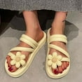 thumbnail image 2 of abtuhar Summer Sandals for Women,Sandals Women,Slide Sandals for Women or Ladies Dressy Summer Casual,Cute Flower Decoration Top Strap Shoes Beige, 2 of 6