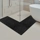 thumbnail image 1 of Alfombra de Baño para Esquina L Antideslizante y Absorbente | Espuma Viscoelástica con Forro de Felpa | Lavable a Máquina | 47.2x29.5x17.7 pulgadas en Gris, Negro, Azul, Caqui | Tapete Suave para, 1 of 7