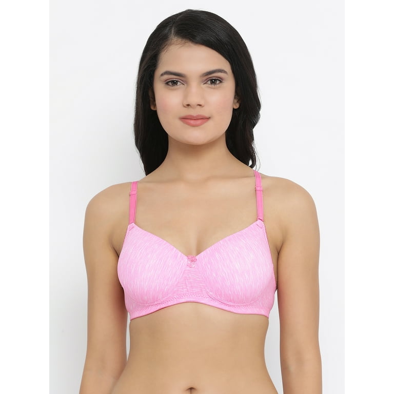 Clovia Padded Non-Wired Full Coverage Multiway T-Shirt Bra in Light Pink 