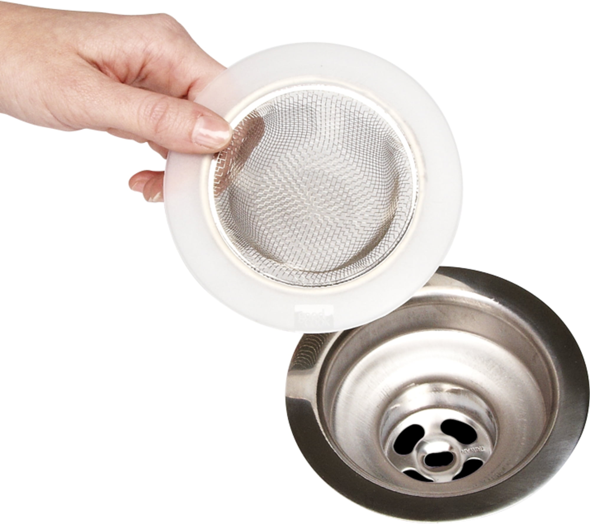 (3 pack) Kitchen Sink Drain Strainer, Mesh 4-3/8", Stainless Steel, Silver, Standard, GoodCook